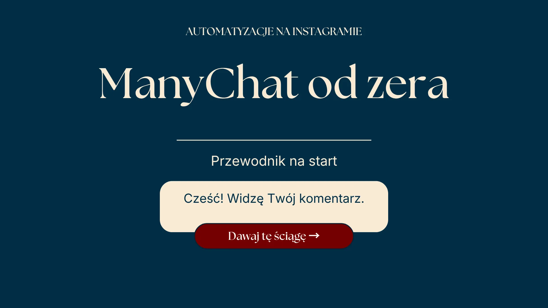 ManyChat od zera automatyzacje na instagramie 2 1